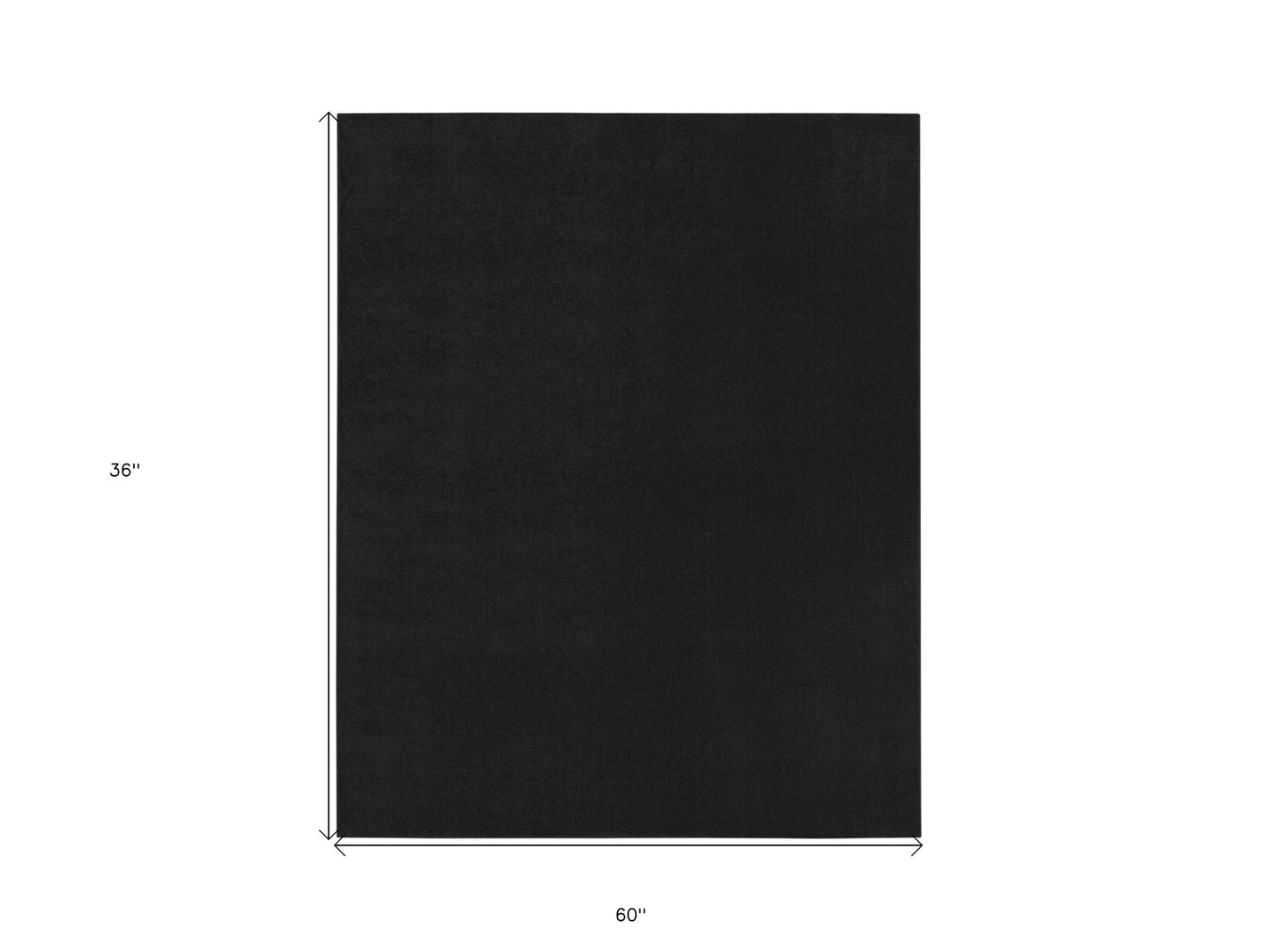 3' X 5' Black Stain Resistant Indoor Outdoor Area Rug