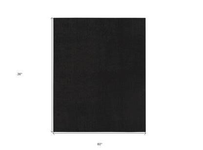 3' X 5' Black Stain Resistant Indoor Outdoor Area Rug