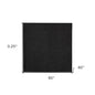 5' X 5' Black Square Non Skid Indoor Outdoor Area Rug