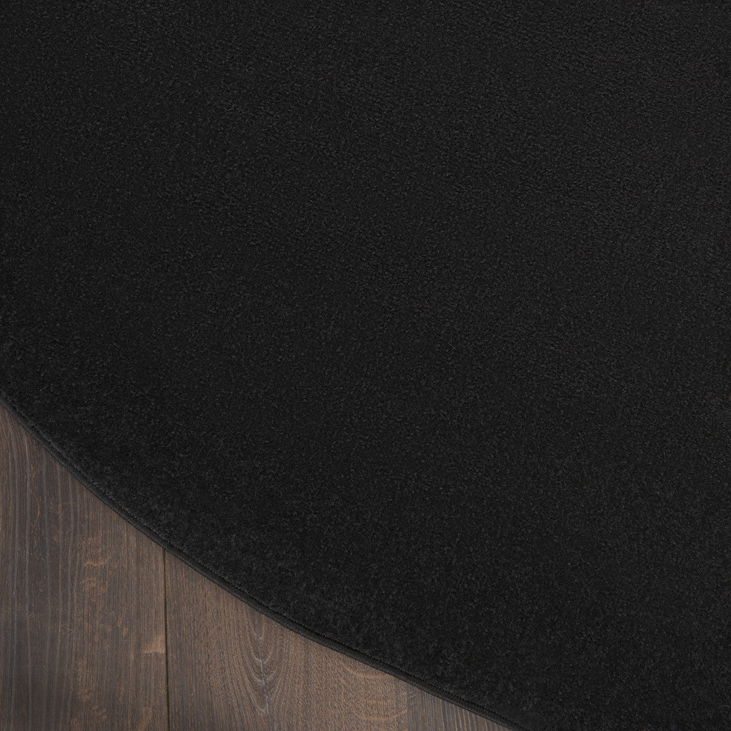 6' X 6' Black Round Non Skid Indoor Outdoor Area Rug