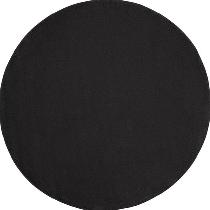 6' X 6' Black Round Non Skid Indoor Outdoor Area Rug