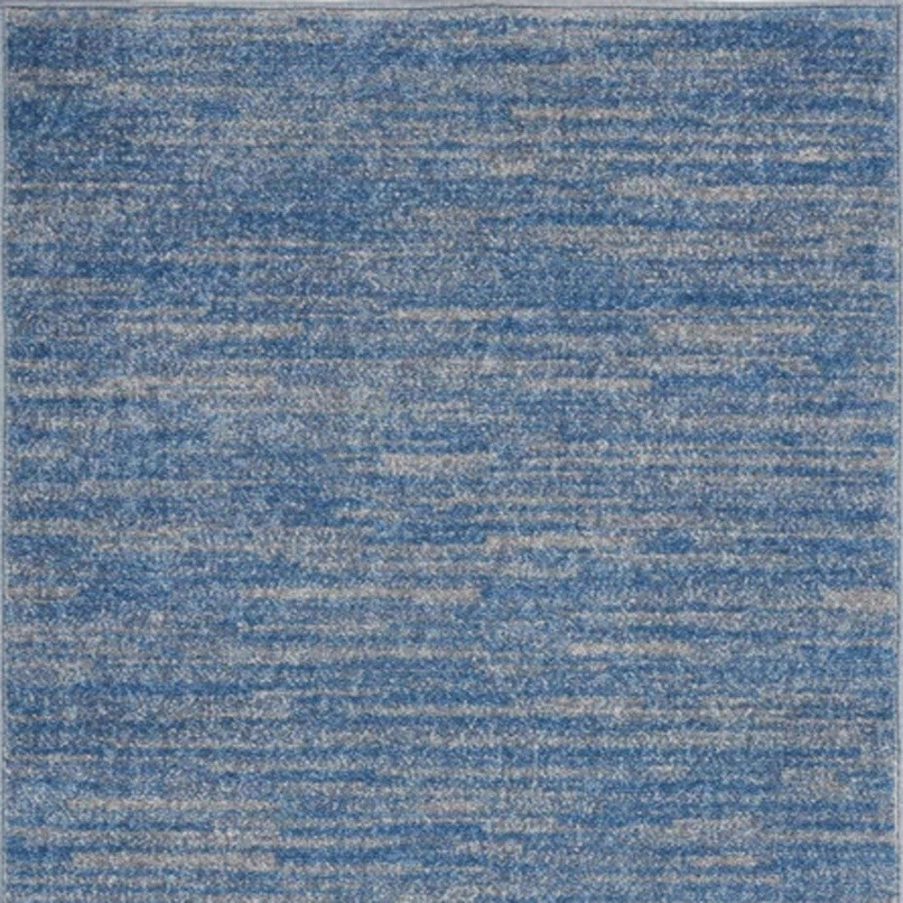 2' X 4' Blue And Grey Striped Non Skid Indoor Outdoor Runner Rug