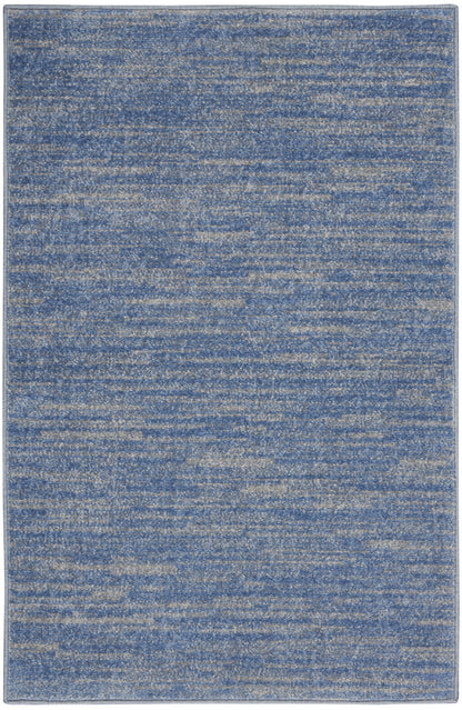 2' X 4' Blue And Grey Striped Non Skid Indoor Outdoor Runner Rug