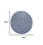 4' Blue And Grey Round Striped Non Skid Indoor Outdoor Area Rug