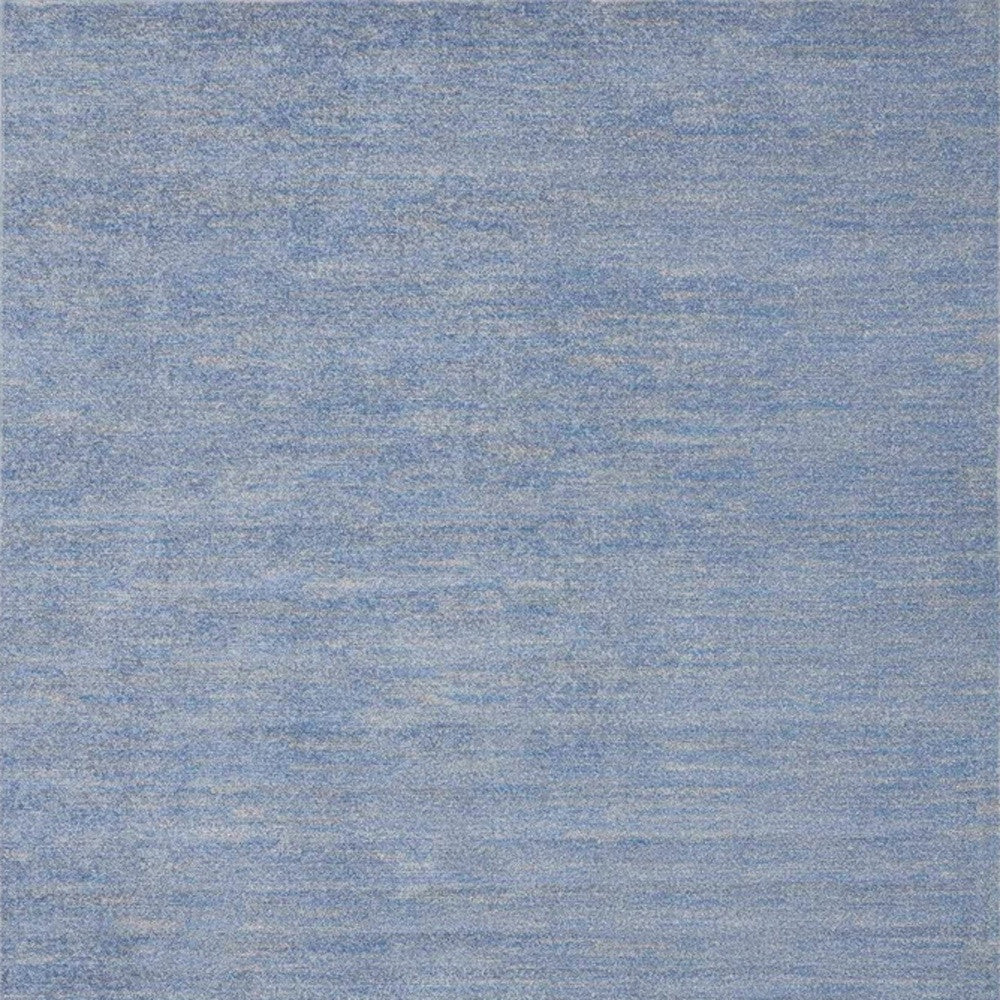 5' X 5' Blue And Grey Square Striped Non Skid Indoor Outdoor Area Rug