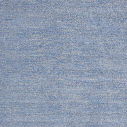 5' X 5' Blue And Grey Square Striped Non Skid Indoor Outdoor Area Rug