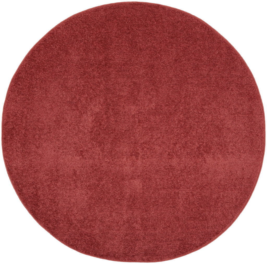 4' X 4' Brick Red Round Non Skid Indoor Outdoor Area Rug