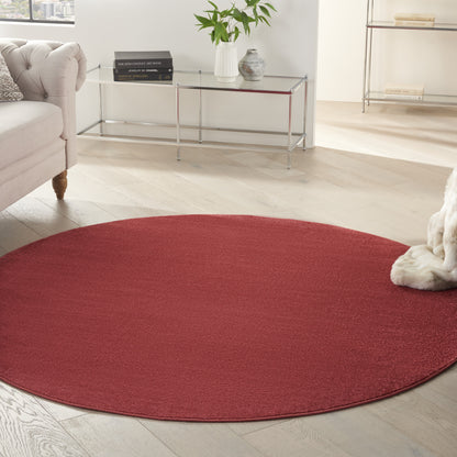 6' X 6' Brick Red Round Non Skid Indoor Outdoor Area Rug