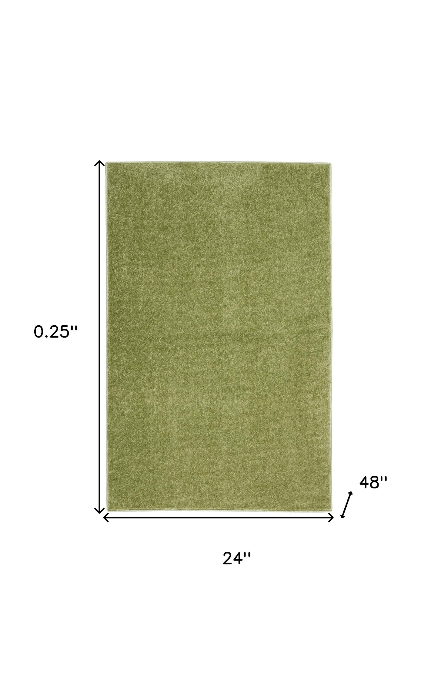 2' X 4' Green Non Skid Indoor Outdoor Runner Rug