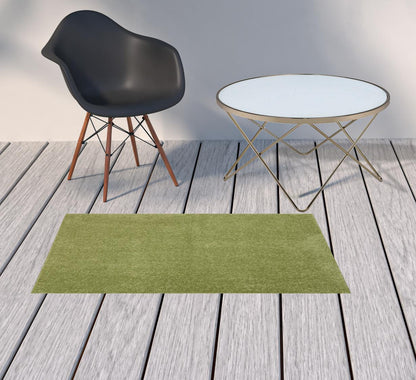 2' X 4' Green Non Skid Indoor Outdoor Runner Rug