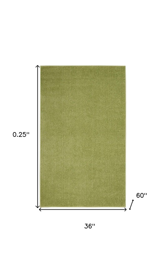 3' X 5' Green Non Skid Indoor Outdoor Area Rug