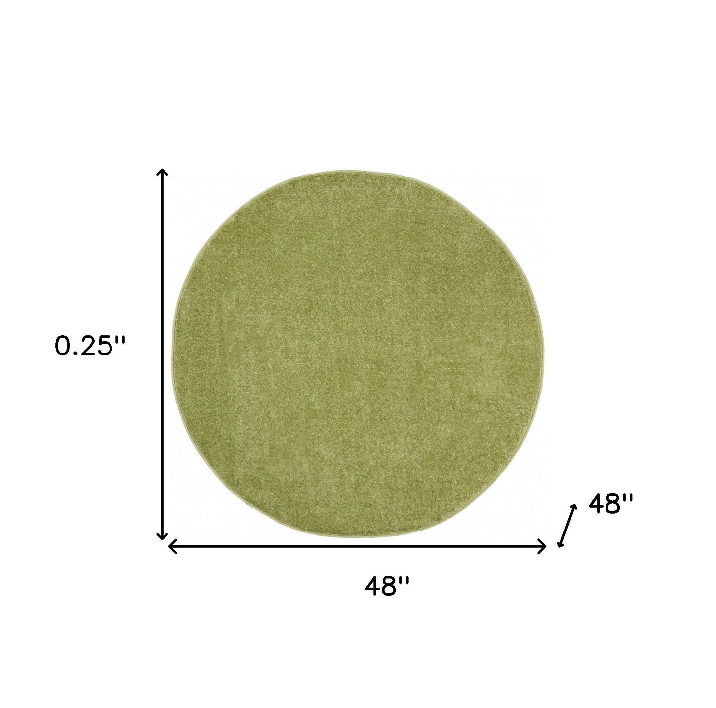 4' X 4' Green Round Non Skid Indoor Outdoor Area Rug