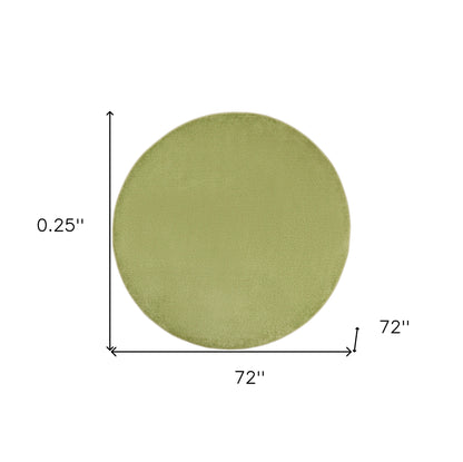 6' X 6' Green Round Non Skid Indoor Outdoor Area Rug