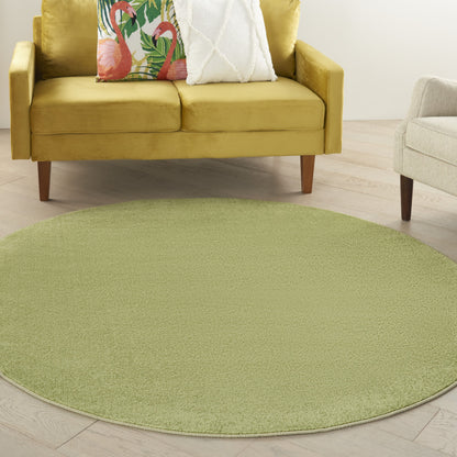 6' X 6' Green Round Non Skid Indoor Outdoor Area Rug