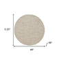 4' X 4' Ivory And Beige Round Non Skid Indoor Outdoor Area Rug