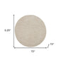 6' X 6' Ivory And Beige Round Non Skid Indoor Outdoor Area Rug