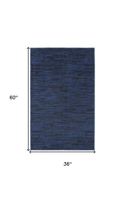 3' X 5' Midnight Blue Non Skid Indoor Outdoor Area Rug