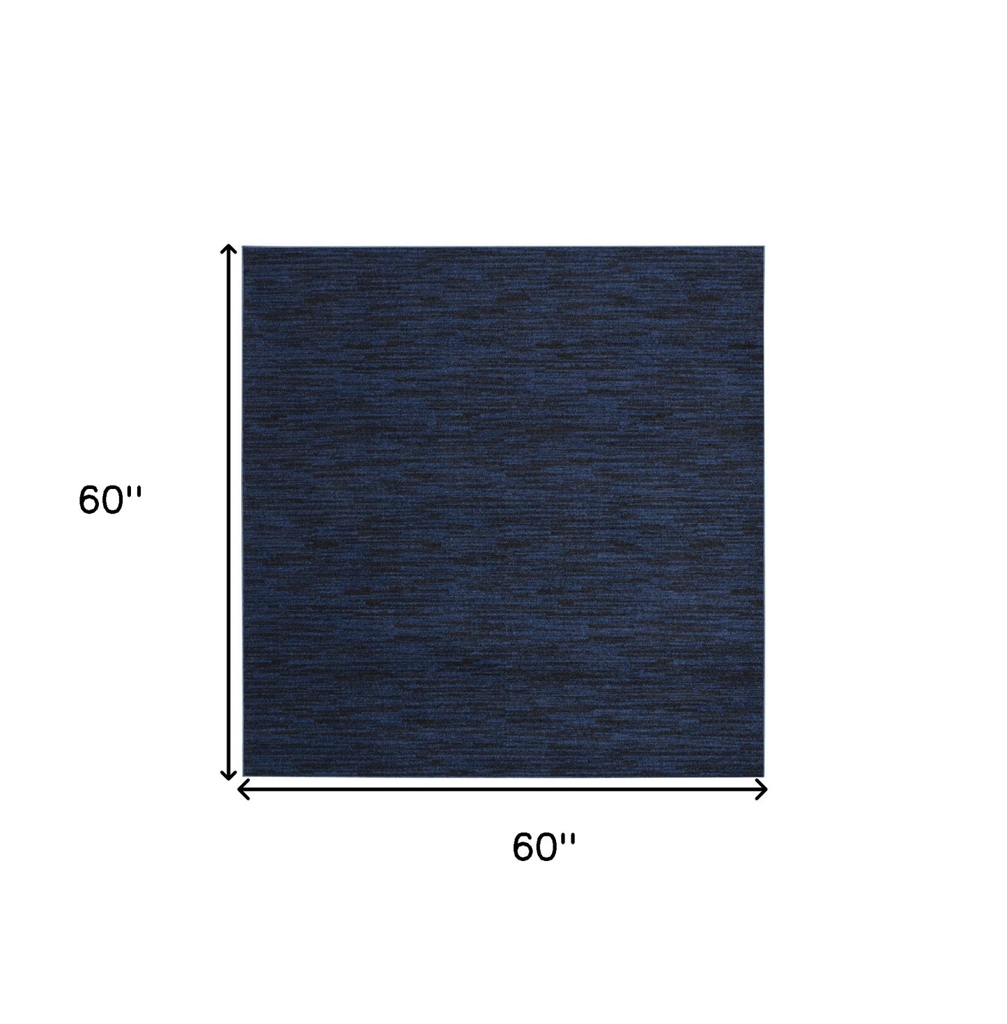 5' Midnight Blue Square Indoor Outdoor Area Rug