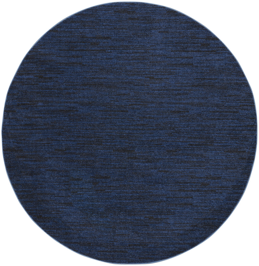 6' X 6' Midnight Blue Round Non Skid Indoor Outdoor Area Rug