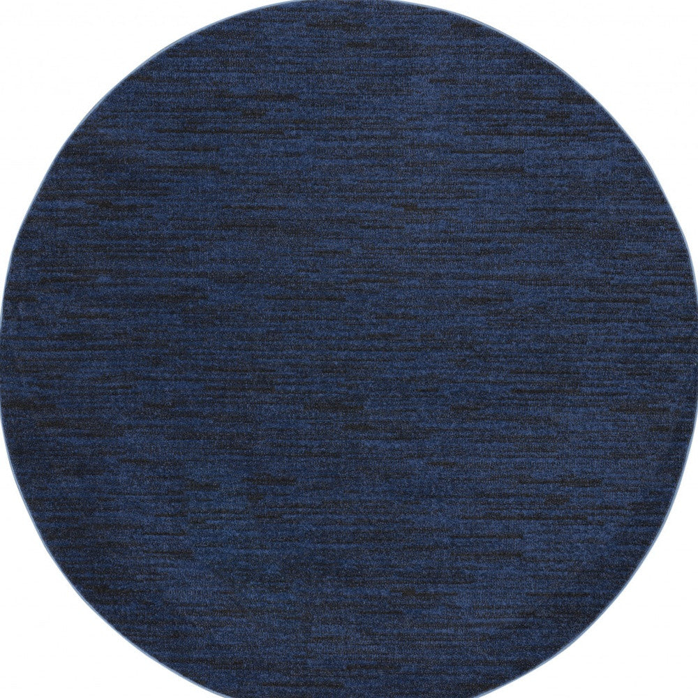 6' X 6' Midnight Blue Round Non Skid Indoor Outdoor Area Rug