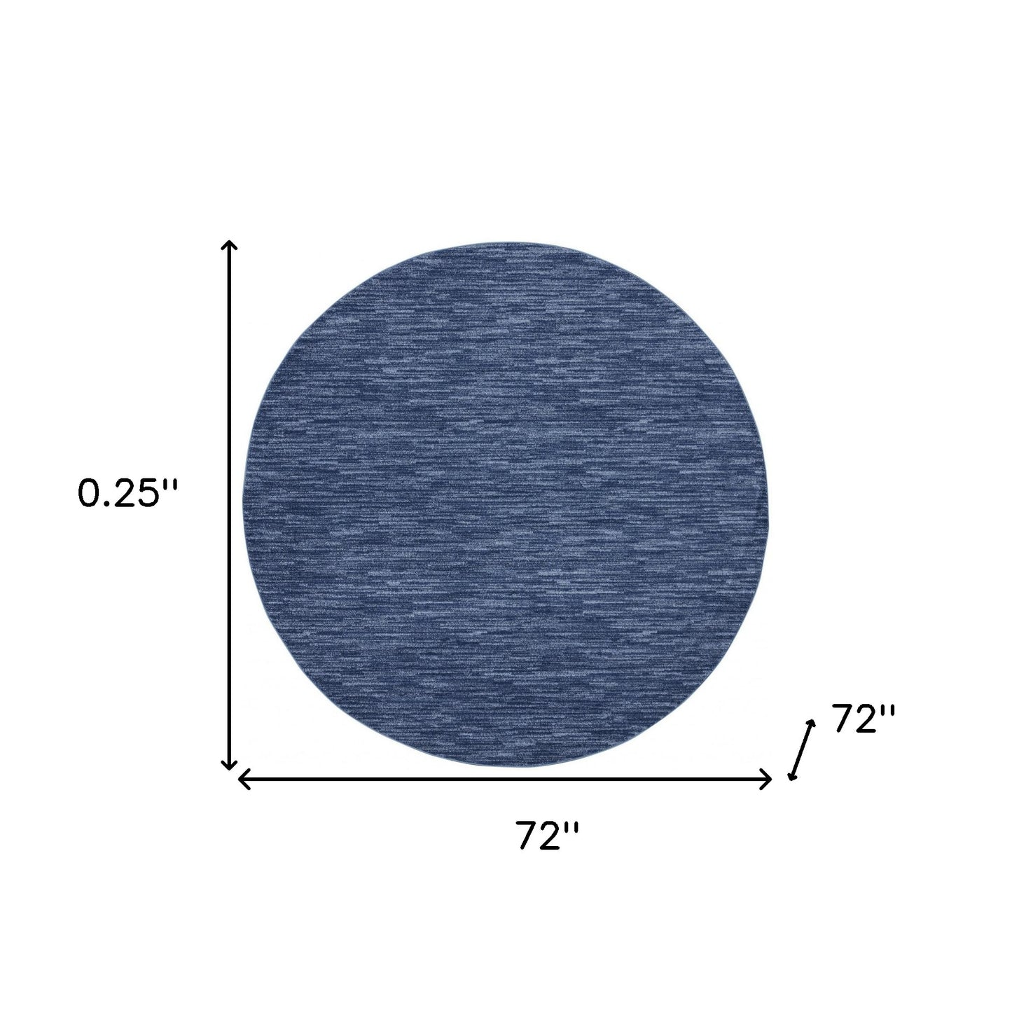 6' X 6' Navy Blue Round Non Skid Indoor Outdoor Area Rug