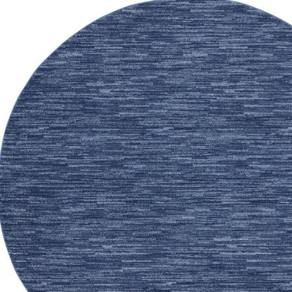 6' X 6' Navy Blue Round Non Skid Indoor Outdoor Area Rug