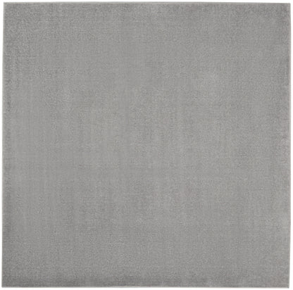 5' X 5' Silver Grey Square Non Skid Indoor Outdoor Area Rug