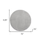 6' X 6' Silver Grey Round Non Skid Indoor Outdoor Area Rug