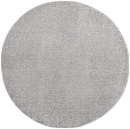 6' X 6' Silver Grey Round Non Skid Indoor Outdoor Area Rug