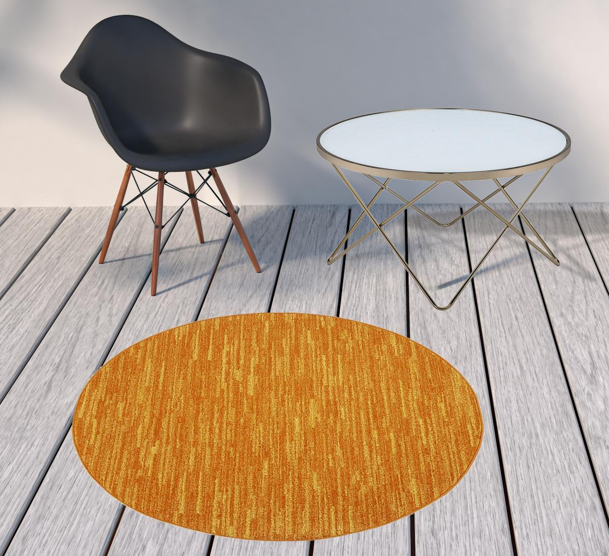 4' X 4' Sunburst Round Non Skid Indoor Outdoor Area Rug