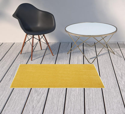 2' X 4' Yellow Non Skid Indoor Outdoor Runner Rug