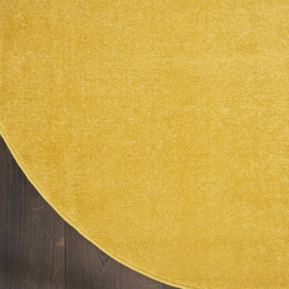 4' X 4' Yellow Round Non Skid Indoor Outdoor Area Rug