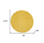 4' X 4' Yellow Round Non Skid Indoor Outdoor Area Rug