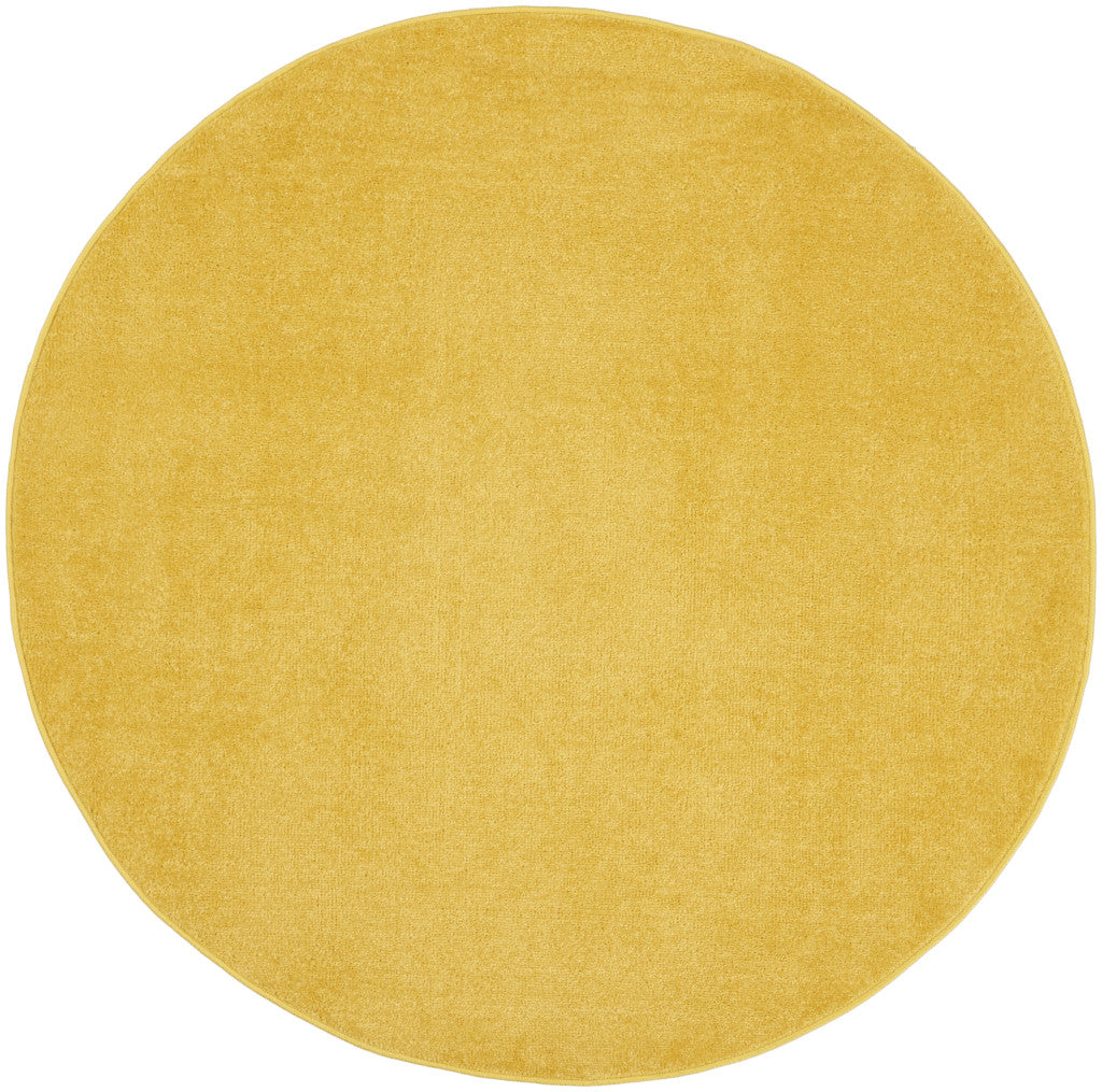 4' X 4' Yellow Round Non Skid Indoor Outdoor Area Rug