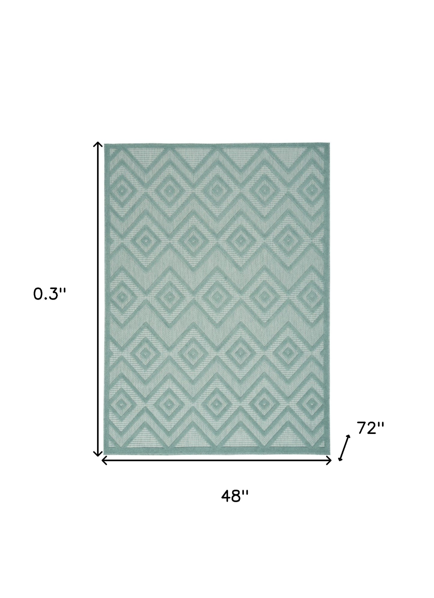 4' X 6' Aqua And Teal Argyle Indoor Outdoor Area Rug