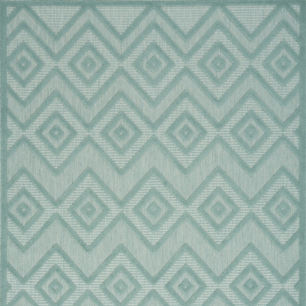 4' X 6' Aqua And Teal Argyle Indoor Outdoor Area Rug