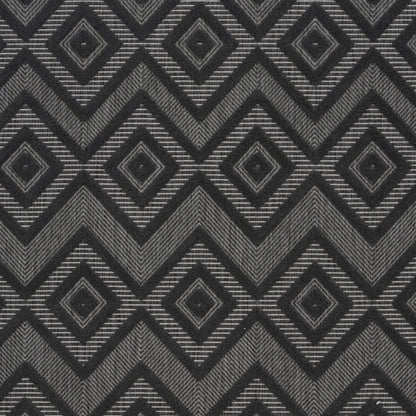 4' X 6' Charcoal Black Argyle Indoor Outdoor Area Rug