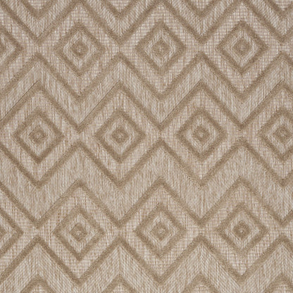 4' X 6' Natural Beige Argyle Indoor Outdoor Area Rug