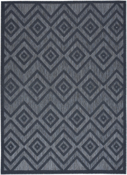 4' X 6' Navy Blue Argyle Indoor Outdoor Area Rug