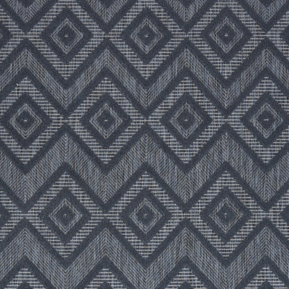 4' X 6' Navy Blue Argyle Indoor Outdoor Area Rug