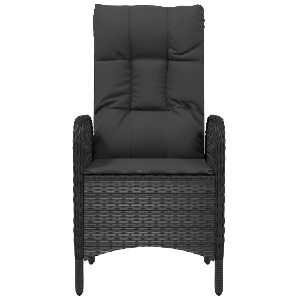 Patio Chairs 2 pcs Poly Rattan Black