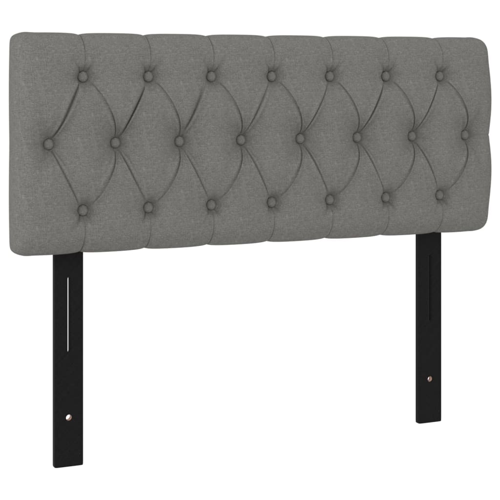 LED Headboard Dark Gray 39.4"x2.8"x30.7"/34.6" Fabric