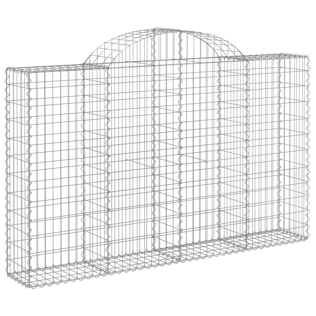 Arched Gabion Baskets 4 pcs 78.7"x11.8"x47.2"/55.1" Galvanized Iron