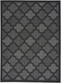 4' X 6' Charcoal Black Ikat Indoor Outdoor Area Rug