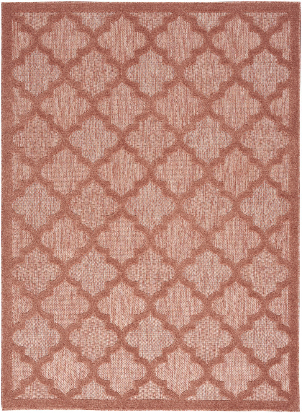 4' X 6' Coral Orange Ikat Indoor Outdoor Area Rug