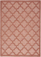 5' X 7' Coral Orange Ikat Indoor Outdoor Area Rug