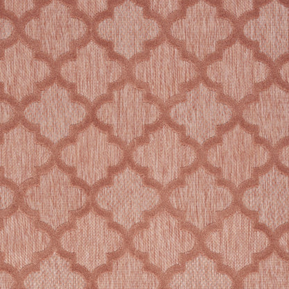 5' X 7' Coral Orange Ikat Indoor Outdoor Area Rug