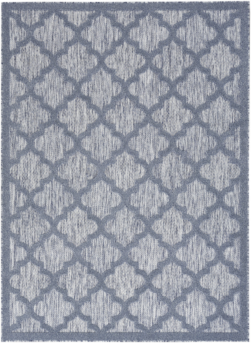 4' X 6' Denim Blue Ikat Indoor Outdoor Area Rug