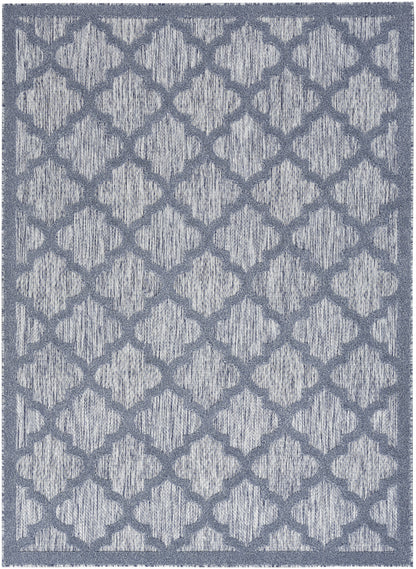 4' X 6' Denim Blue Ikat Indoor Outdoor Area Rug