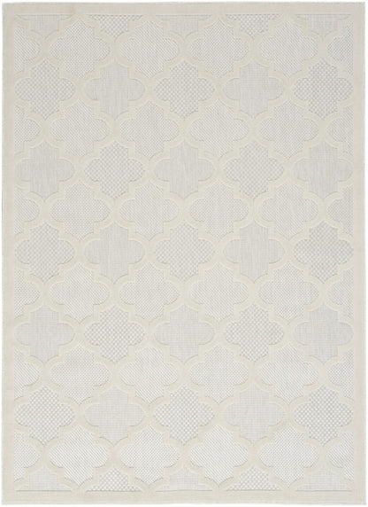 4' X 6' Ivory And White Ikat Indoor Outdoor Area Rug